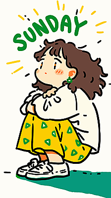 전신 여자 일러스트 한명 성인 주말 일요일 웅크림 해탈 성인여자한명만 국내일러스트 AI파일 1 컨셉 모션 사람 요일 여자한명만 성인여자만 파일형식 벡터