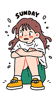 전신 여자 일러스트 한명 성인 무서움 주말 일요일 웅크림 성인여자한명만 국내일러스트 AI파일 1 감정 모션 사람 요일 여자한명만 성인여자만 파일형식 벡터