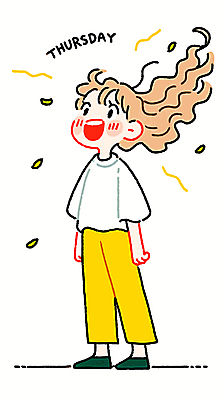 전신 여자 꽃 행복 일러스트 한명 미소 성인 목요일 성인여자한명만 국내일러스트 AI파일 식물 1 감정 표정 사람 요일 여자한명만 성인여자만 파일형식 벡터