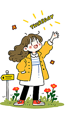 전신 여자 꽃 행복 일러스트 한명 미소 잔디 성인 손들기 표지판 주머니손 목요일 성인여자한명만 국내일러스트 AI파일 식물 1 감정 모션 알림판 표정 사람 요일 여자한명만 성인여자만 파일형식 벡터