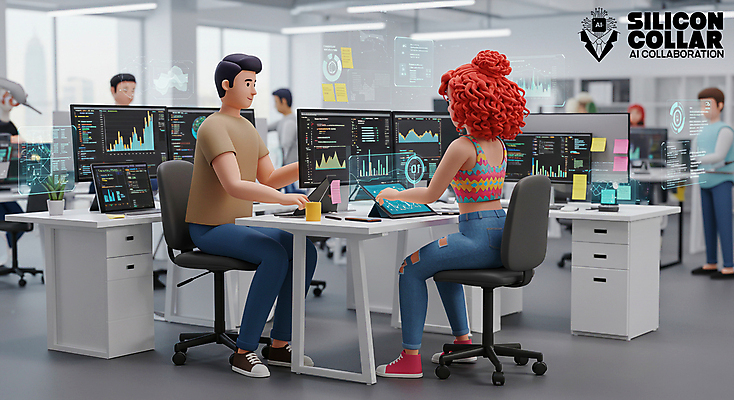 전신 PSD 편집이미지 여자 남자 미래 앉기 여러명 성인 태블릿 사무실 3D 모니터 직장인 첨단기계 홀로그램 성인만 AI_인공지능 편집3D 직업 다수 컨셉 비즈니스 모션 사람 전자제품 스마트기기 컴퓨터 기계 디지털합성 파일형식