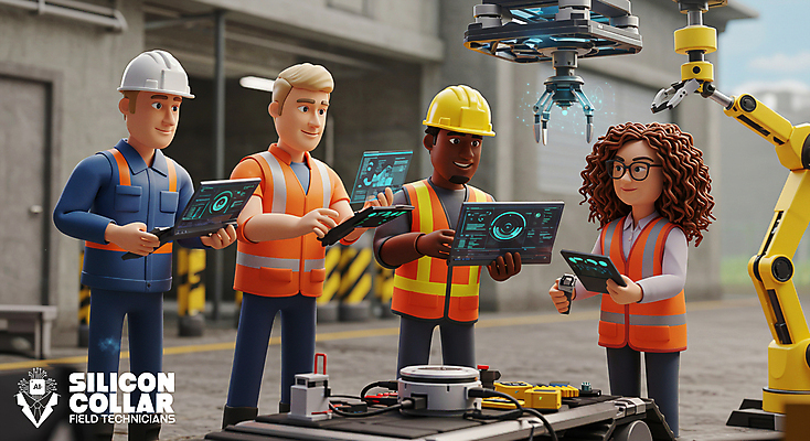 PSD 편집이미지 여자 남자 미래 여러명 성인 3D 엔지니어 안전모 안전조끼 첨단기계 홀로그램 성인만 안경낌 AI_인공지능 편집3D 안경 다수 컨셉 사람 기계 기술자 헬멧 안전장비 디지털합성 파일형식