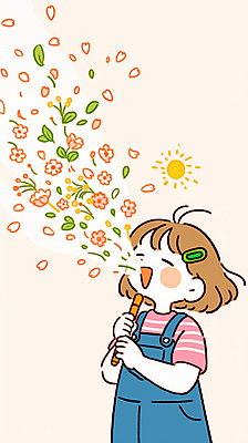 JPG 여자 꽃잎 어린이 잎 일러스트 한명 미소 들기 소녀 상반신 태양 머리핀 불기 소녀한명만 국내일러스트 AI일러스트 AI콘텐츠 자연요소 식물 1 꽃 장신구 모션 표정 사람 여자한명만 소녀만 파일형식