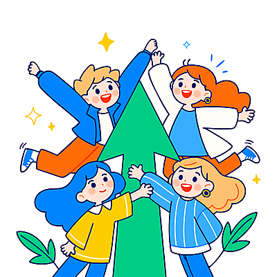 여자 남자 화살표 일러스트 성공 협력 웃음 여러명 성인 반짝임 점프 만세 풀잎 즐거움 상승 성인만 국내일러스트 AI파일 감정 다수 컨셉 잎 모션 표정 사람 풀_식물 파일형식 벡터