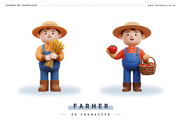 전신 PSD 편집이미지 남자 토마토 안기 3D캐릭터 직업캐릭터 미소 들기 성인 두명 3D 바구니 수확 벼 농부 멜빵바지 밀짚모자 성인남자만 편집3D 직업 캐릭터 모자_잡화 농업 채소 바지 모션 곡류 표정 사람 멜빵 디지털합성 남자만 성인만 파일형식