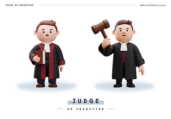 전신 PSD 편집이미지 남자 3D캐릭터 직업캐릭터 미소 들기 성인 두명 3D 판사복 판사 의사봉 법전 성인남자만 편집3D 직업 캐릭터 모션 표정 사람 책 가운 법률가 디지털합성 남자만 성인만 파일형식