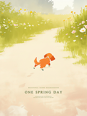PSD 길 꽃밭 일러스트 봄꽃 잔디 초원 사람없음 달리기 봄풍경 풀잎 강아지 감성 국내일러스트 식물 꽃 컨셉 잎 모션 풍경 반려동물 봄 풀_식물 개 파일형식