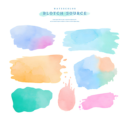 PSD 일러스트 붓터치 수채화 사람없음 컬러풀 오브젝트 번짐 엘리먼트 국내일러스트 컬러 파일형식 효과