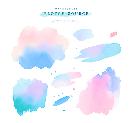 PSD 일러스트 붓터치 수채화 사람없음 컬러풀 오브젝트 번짐 엘리먼트 국내일러스트 컬러 파일형식 효과