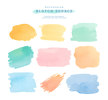 PSD 일러스트 붓터치 수채화 사람없음 컬러풀 오브젝트 번짐 엘리먼트 국내일러스트 컬러 파일형식 효과