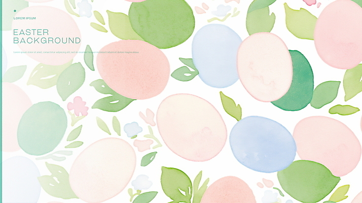 PSD 꽃 기독교 백그라운드 잎 일러스트 수채화 사람없음 부활절계란 파스텔톤 국내일러스트 식물 종교 컬러 부활절 계란 파일형식