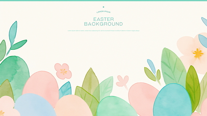 PSD 꽃 기독교 백그라운드 잎 일러스트 수채화 사람없음 부활절계란 파스텔톤 국내일러스트 식물 종교 컬러 부활절 계란 파일형식