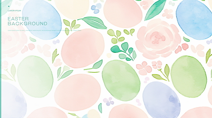PSD 기독교 백그라운드 잎 일러스트 수채화 사람없음 장미 부활절계란 파스텔톤 국내일러스트 식물 꽃 종교 컬러 부활절 계란 파일형식