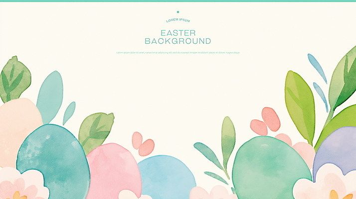PSD 꽃 기독교 백그라운드 잎 일러스트 수채화 사람없음 부활절계란 파스텔톤 국내일러스트 식물 종교 컬러 부활절 계란 파일형식