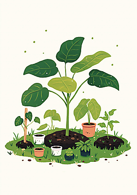 JPG 화분 일러스트 자연 잔디 사람없음 초록색 흙 풀잎 나무막대기 테라리움 국내일러스트 AI일러스트 AI콘텐츠 식물 컬러 잎 풀_식물 막대기 생태계 원예 파일형식