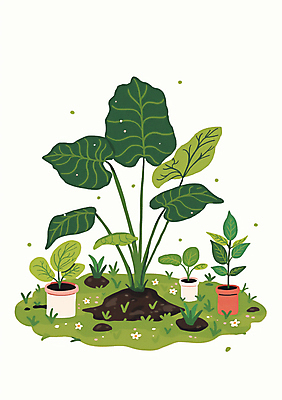 JPG 화분 일러스트 자연 잔디 사람없음 초록색 흙 풀잎 테라리움 국내일러스트 AI일러스트 AI콘텐츠 식물 컬러 잎 풀_식물 생태계 원예 파일형식