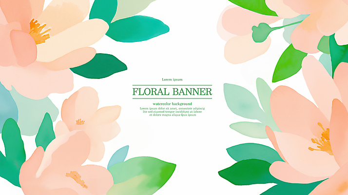 PSD 분홍색 꽃백그라운드 일러스트 봄꽃 수채화 사람없음 풀잎 국내일러스트 꽃 컬러 백그라운드 잎 봄 풀_식물 파일형식