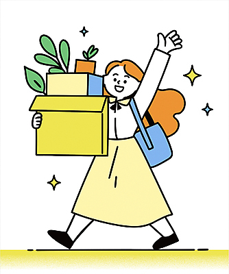 전신 식물 여자 화분 이동 가방 일러스트 한명 미소 들기 성인 반짝임 상자 걷기 짐 직장인 손인사 성인여자한명만 이직 국내일러스트 AI파일 직업 1 잡화 컨셉 비즈니스 모션 표정 사람 인사 여자한명만 성인여자만 파일형식 벡터