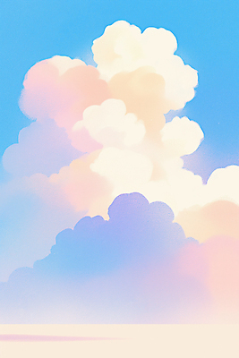 JPG 구름 일러스트 하늘 사람없음 파란색 감성 국내일러스트 AI일러스트 AI콘텐츠 자연요소 컬러 컨셉 파일형식