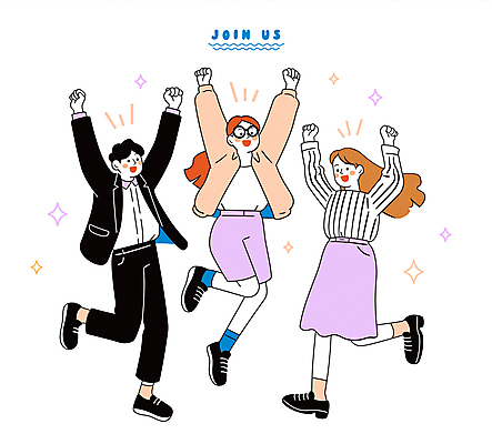 전신 여자 남자 일러스트 함께함 미소 정장 성인 세명 반짝임 점프 만세 직장인 비즈니스맨 비즈니스우먼 창업 성인만 안경낌 국내일러스트 AI파일 직업 옷 안경 컨셉 비즈니스 모션 표정 사람 자영업 파일형식 벡터