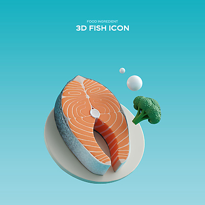 PSD 아이콘 접시 사람없음 파란색 3D아이콘 3D 물방울 신선 브로콜리 해산물 연어 엘리먼트 편집3D 식기 컬러 채소 어류 디지털합성 파일형식