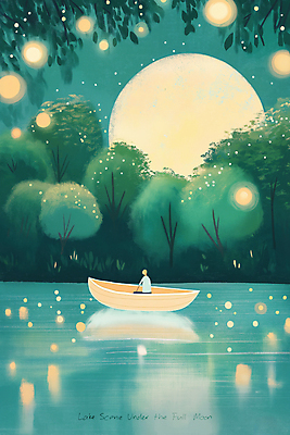 JPG 나무 남자 호수 야경 일러스트 자연 밤하늘 한명 성인 빛 반사 고요 봄풍경 보름달 달빛 감성 선박 몽환 성인남자한명만 국내일러스트 AI일러스트 AI콘텐츠 식물 1 컨셉 수상교통 하늘 사람 풍경 봄 달 야간 생태계 남자한명만 성인남자만 파일형식 풍경_경치