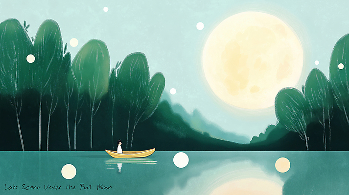 JPG 나무 남자 호수 야경 일러스트 자연 밤하늘 한명 성인 빛 반사 고요 봄풍경 보름달 달빛 감성 선박 몽환 성인남자한명만 국내일러스트 AI일러스트 AI콘텐츠 식물 1 컨셉 수상교통 하늘 사람 풍경 봄 달 야간 생태계 남자한명만 성인남자만 파일형식 풍경_경치