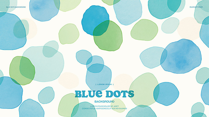 PSD 백그라운드 일러스트 수채화 사람없음 파란색 물방울무늬 겹침 국내일러스트 컬러 무늬 파일형식