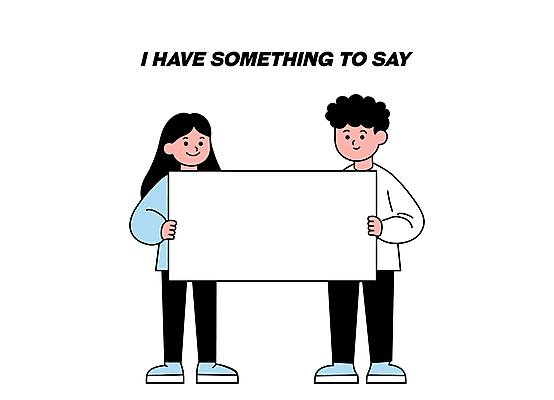 전신 여자 남자 종이 일러스트 미소 들기 성인 두명 성인만 카피스페이스 국내일러스트 AI파일 모션 표정 사람 공백 파일형식 벡터