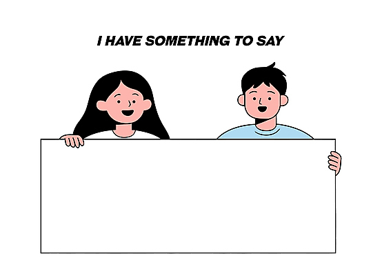 여자 남자 종이 일러스트 미소 들기 상반신 성인 두명 성인만 카피스페이스 국내일러스트 AI파일 모션 표정 사람 공백 파일형식 벡터