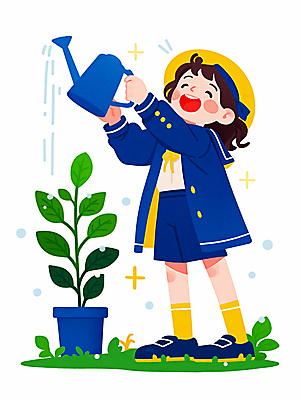 JPG 전신 모자 여자 화분 어린이 일러스트 한명 미소 들기 소녀 잔디 파란색 자연보호 그린캠페인 물뿌리개 풀잎 식목일 물주기 소녀한명만 국내일러스트 AI일러스트 AI콘텐츠 식물 1 잡화 기념일 캠페인 컬러 잎 모션 자연 표정 사람 풀_식물 보호 여자한명만 소녀만 파일형식