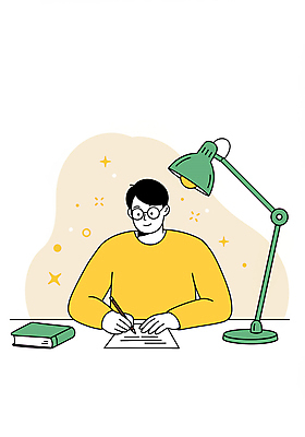 PSD 남자 종이 남학생 대학생 일러스트 한명 미소 들기 상반신 성인 책 반짝임 학습 펜 노란색 스탠드 기록 신학기 성인남자한명만 안경낌 국내일러스트 1 학생 교육 안경 컬러 모션 조명 표정 사람 필기구 남자한명만 성인남자만 파일형식