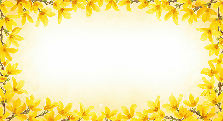 JPG 일러스트 수채화 프레임 사람없음 노란색 봄 나뭇가지 개나리 번짐 카피스페이스 국내일러스트 AI일러스트 AI콘텐츠 나무 계절 꽃 컬러 공백 파일형식 효과