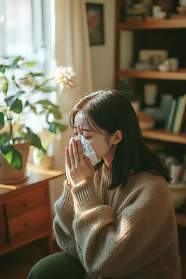 JPG 편집이미지 여자 얼굴 한명 성인 찡그림 화장지 감기 의료성형뷰티 성인여자한명만 코풀기 편집실사 AI인물포토 AI콘텐츠 1 모션 표정 사람 신체부위 질병 CG 여자한명만 성인여자만 파일형식 AI포토