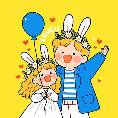 여자 남자 행복 어린이 일러스트 가족 사랑 미소 소녀 상반신 성인 두명 노란색 손들기 화관 하트 어린이날 가정의달 풍선 일러캐릭터 AI파일 모양 캐릭터 기념일 꽃 감정 컬러 관계 모션 표정 사람 5월 파일형식 벡터