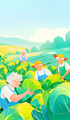 JPG 구름 여자 할아버지 노년 남자 할머니 밭 일러스트 자연 산 들기 풍경 여러명 초록색 햇빛 앞치마 수확 농촌 작업 농부 밀짚모자 양배추 노인만 국내일러스트 AI일러스트 AI콘텐츠 자연요소 직업 모자_잡화 컬러 다수 농업 채소 모션 사람 성인 태양 시골 생태계 성인만 파일형식