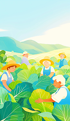 JPG 구름 여자 할아버지 노년 남자 할머니 밭 일러스트 자연 산 풍경 여러명 초록색 햇빛 앞치마 수확 농촌 작업 농부 밀짚모자 양배추 노인만 국내일러스트 AI일러스트 AI콘텐츠 자연요소 직업 모자_잡화 컬러 다수 농업 채소 사람 성인 태양 시골 생태계 성인만 파일형식