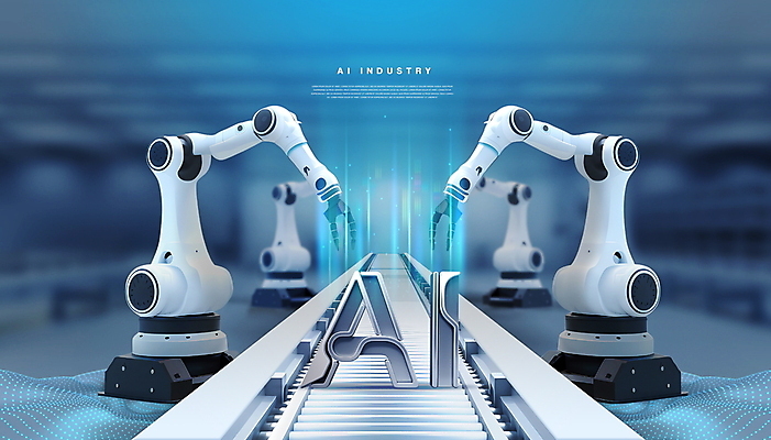 PSD 편집이미지 공장 미래 사람없음 파란색 과학기술 로봇산업 자동화 홀로그램 AI_인공지능 이미지편집 산업 컬러 컨셉 공업 기술 로봇 파일형식