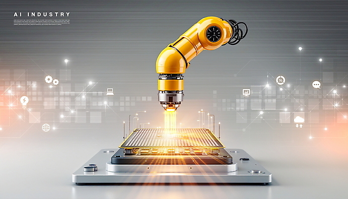 PSD 편집이미지 공장 미래 사람없음 빛 회색 과학기술 반도체 로봇산업 자동화 홀로그램 AI_인공지능 이미지편집 산업 컬러 컨셉 공업 기술 로봇 파일형식