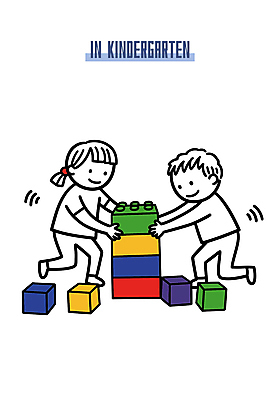 전신 여자 남자 어린이 일러스트 놀이 소녀 소년 두명 장난감 유치원 유치원생 낙서 유치원생라이프 블록쌓기 어린이만 국내일러스트 AI파일 라이프스타일 교육 사람 쌓기 블록 파일형식 벡터