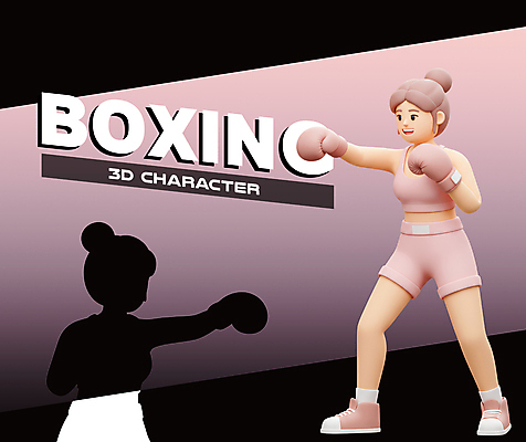 전신 PSD 편집이미지 여자 실루엣 분홍색 3D캐릭터 한명 성인 3D 권투 권투글러브 펀치 권투선수 성인여자한명만 이미지편집 편집3D 캐릭터 1 컬러 모션 운동선수 촬영기법 사람 격투기 글러브 디지털합성 여자한명만 성인여자만 파일형식