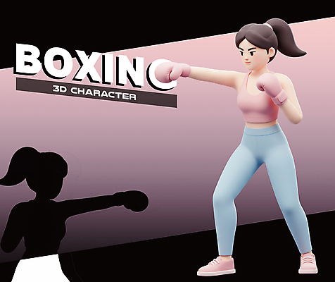 전신 PSD 편집이미지 여자 실루엣 분홍색 3D캐릭터 한명 성인 3D 권투 권투글러브 펀치 권투선수 성인여자한명만 이미지편집 편집3D 캐릭터 1 컬러 모션 운동선수 촬영기법 사람 격투기 글러브 디지털합성 여자한명만 성인여자만 파일형식