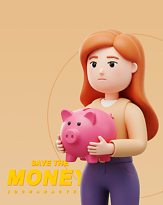 전신 PSD 편집이미지 여자 한명 들기 성인 갈색 3D 저축 돼지저금통 성인여자한명만 이미지편집 편집3D 1 컬러 모션 사람 금융 저금통 디지털합성 여자한명만 성인여자만 파일형식