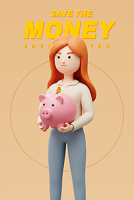 전신 PSD 편집이미지 여자 한명 들기 성인 갈색 3D 동전 저축 돼지저금통 점 원형 성인여자한명만 이미지편집 편집3D 도형 1 컬러 돈 모션 사람 금융 저금통 디지털합성 여자한명만 성인여자만 파일형식