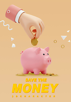 도형 PSD 편집이미지 손 신체부위 갈색 3D 동전 저축 돼지저금통 잡기 이미지편집 편집3D 컬러 돈 모션 사람 금융 저금통 디지털합성 파일형식
