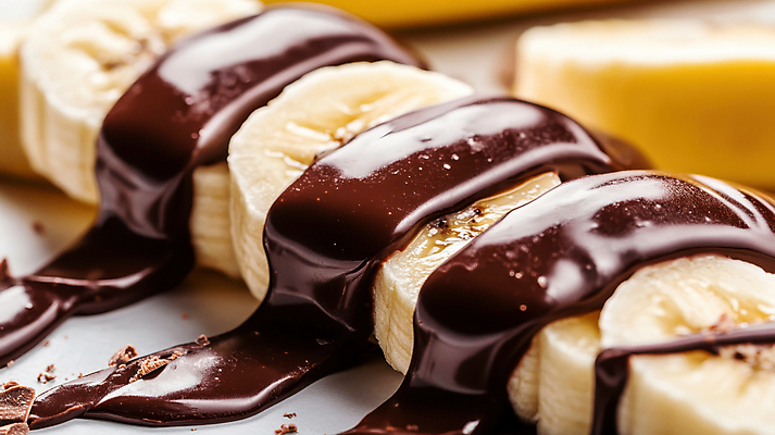 JPG 편집이미지 접시 과일 디저트 바나나 근접촬영 사람없음 초콜릿 달콤 편집실사 AI포토 AI콘텐츠 식기 음식 뷰포인트 맛 CG 파일형식