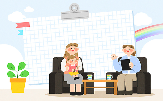 전신 식물 구름 학생 여자 화분 종이 어린이 무지개 일러스트 학교 안기 탁자 미소 들기 앉기 소녀 성인 컵 세명 소파 태블릿 교사 상담 격자 손인사 학부모 상담실 서류집게 여자만 국내일러스트 AI파일 자연요소 직업 식기 교육 가구 무늬 의자 모션 표정 집게 사람 전자제품 스마트기기 부모 인사 파일형식 벡터