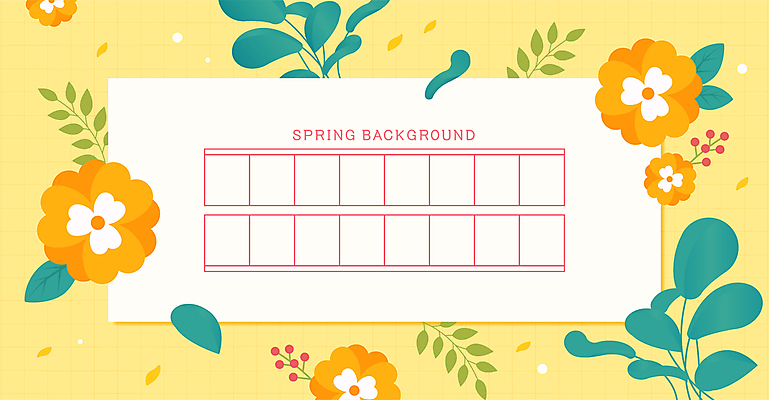 열매 백그라운드 잎 일러스트 봄꽃 사람없음 노란색 원고지 국내일러스트 AI파일 식물 꽃 컬러 봄 파일형식 벡터