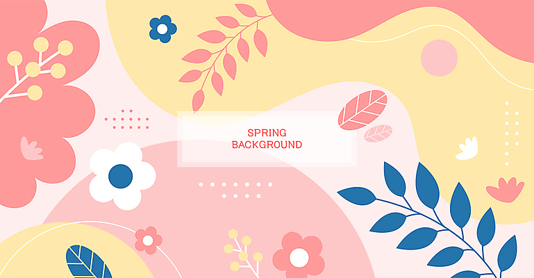 분홍색 백그라운드 잎 곡선 일러스트 봄꽃 추상 사람없음 국내일러스트 AI파일 식물 꽃 선 컬러 무늬 봄 파일형식 벡터