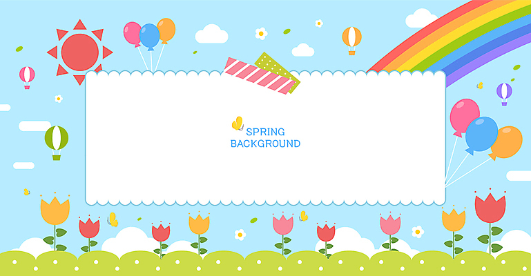 구름 종이 백그라운드 무지개 일러스트 봄꽃 잔디 사람없음 태양 열기구 테이프 풍선 국내일러스트 AI파일 자연요소 식물 꽃 항공교통 문구용품 봄 파일형식 벡터